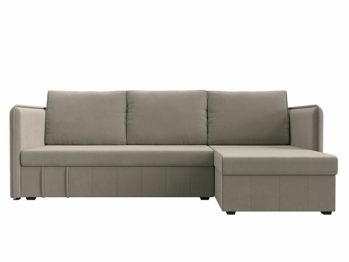Угловой диван-кровать Слим бежевого цвета правый угол - купить Угловые диваны по цене 28999.0