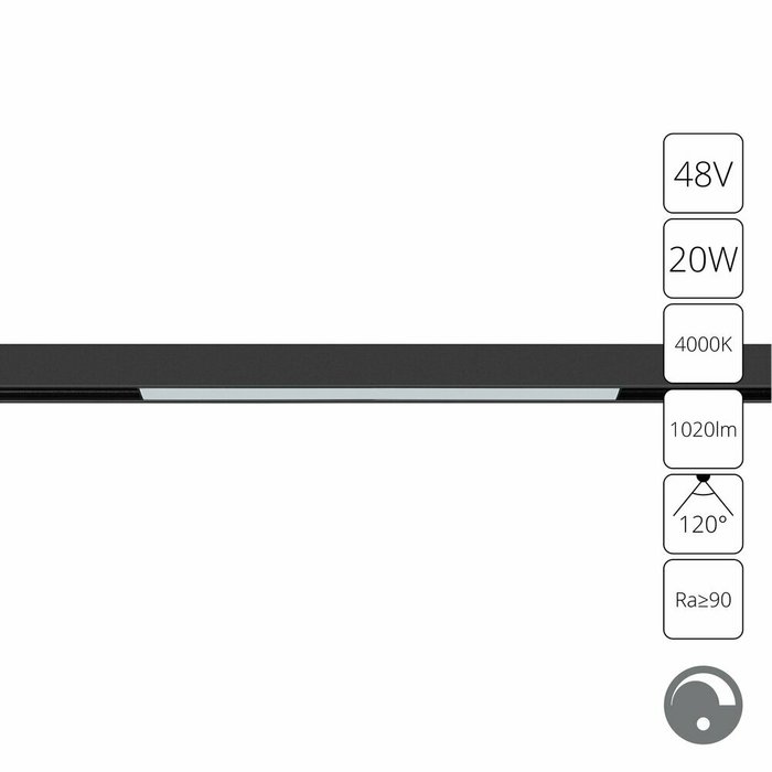 Магнитный трековый светильник Linea черного цвета - купить Трековые светильники по цене 4890.0