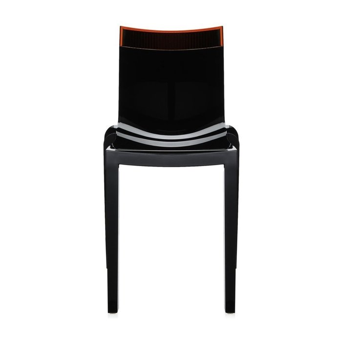 Стул Hi-Cut черного цвета с оранжевой вставкой  - купить Обеденные стулья по цене 36121.0