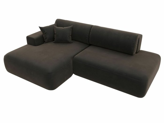 Угловой диван-кровать Лига 036 Модерн коричневого цвета левый угол - лучшие Угловые диваны в INMYROOM