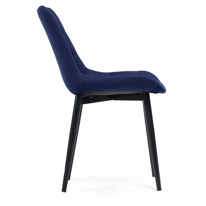 Стул Челси синего цвета на черных ножках - лучшие Обеденные стулья в INMYROOM