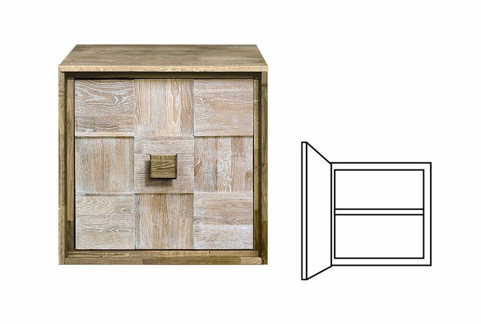 Настенная полка Cube Design из массива дуба  - купить Навесные шкафы по цене 54585.0
