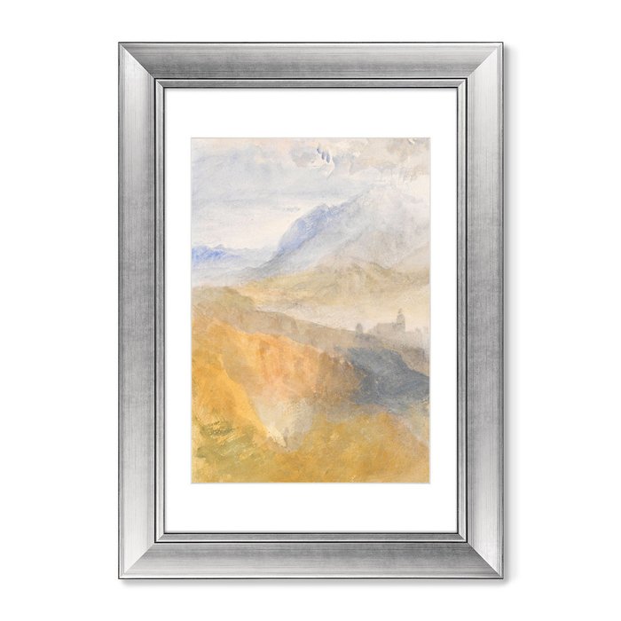 Набор из двух репродукций картин Alps 1843 г. в раме серебряного цвета  - купить Картины по цене 24998.0