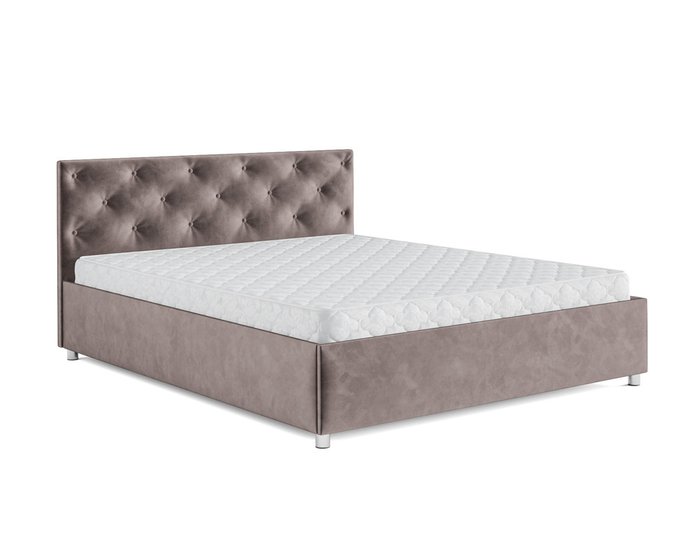 Кровать Классик 140х190 серо-коричневого цвета с подъемным механизмом (вельвет) - купить Кровати для спальни по цене 25390.0