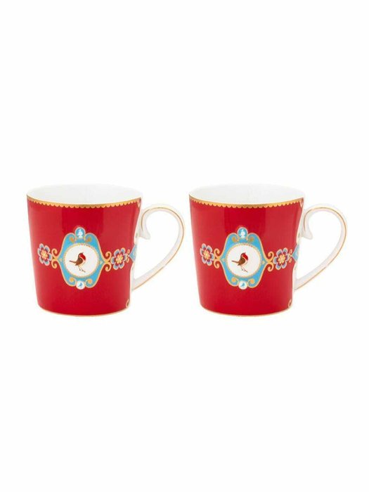Набор из двух больших кружек Love Birds Medallion Red 250 мл Набор из двух больших кружек Love Birds Medallion Red 250 мл