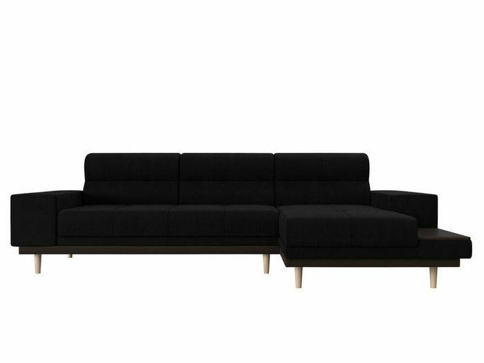 Угловой диван-кровать Леонардо черного цвета правый угол - купить Угловые диваны по цене 46999.0