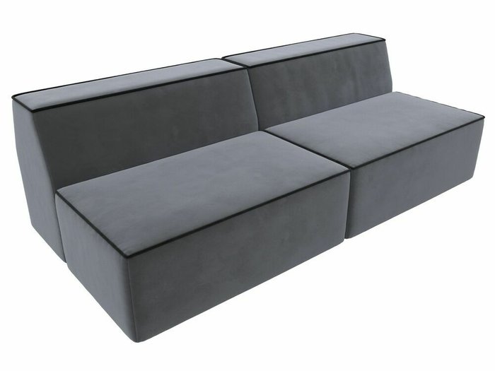 Прямой модульный диван Монс серого цвета с черным кантом - лучшие Прямые диваны в INMYROOM