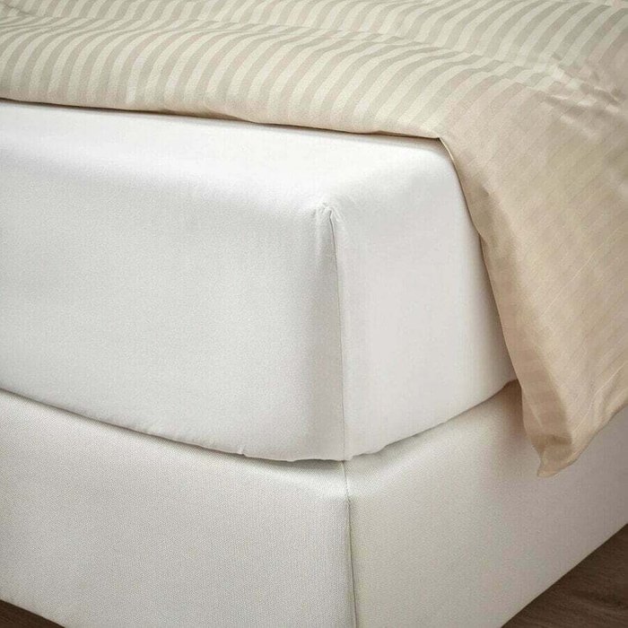 Простыня на подкладке, белый, 140х200 см - лучшие Простыни в INMYROOM