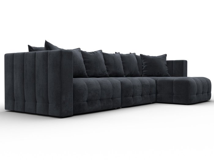 Угловой диван-кровать Лига-052 Лонг в обивке из велюра темно-серого цвета - лучшие Угловые диваны в INMYROOM Угловой диван-кровать Лига-052 Лонг в обивке из велюра темно-серого цвета - лучшие Угловые диваны в INMYROOM