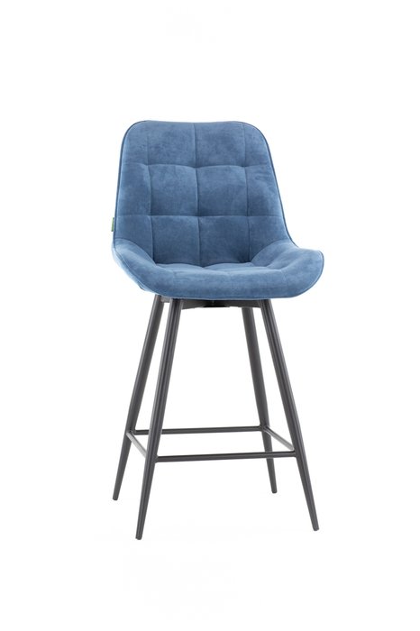 Стул полубарный Elis Bar cross conus синего цвета - купить Барные стулья по цене 10977.0