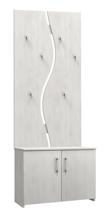 Комплект мебели для прихожей Агата серо-белого цвета