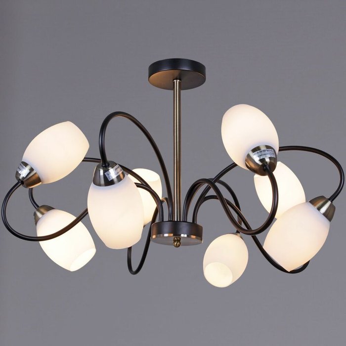 Люстра на штанге 01270-0.3-08B BK+AB (стекло, цвет белый) Люстра на штанге 01270-0.3-08B BK+AB (стекло, цвет белый)