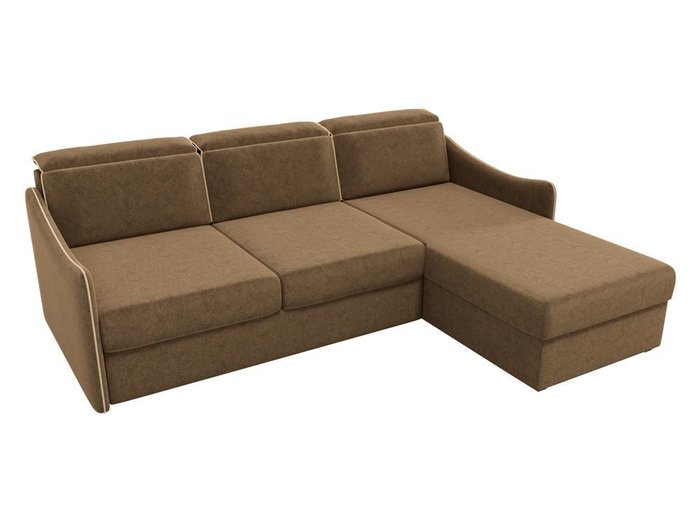 Угловой диван-кровать Скарлетт коричневого цвета - лучшие Угловые диваны в INMYROOM