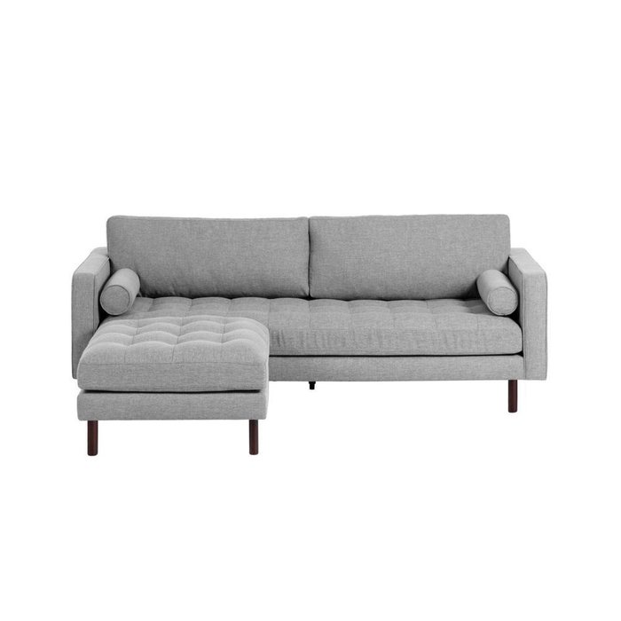 Прямой диван Bogart Light grey с пуфом - лучшие Прямые диваны в INMYROOM