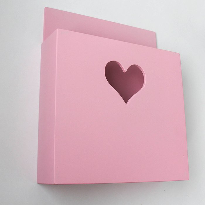 Карман для книг розовый с сердечком - лучшие Декоративные коробки в INMYROOM