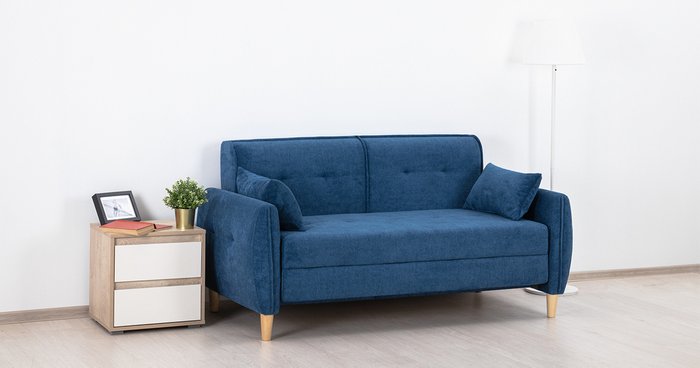 Диван-кровать Анита синего цвета - купить Прямые диваны по цене 32190.0