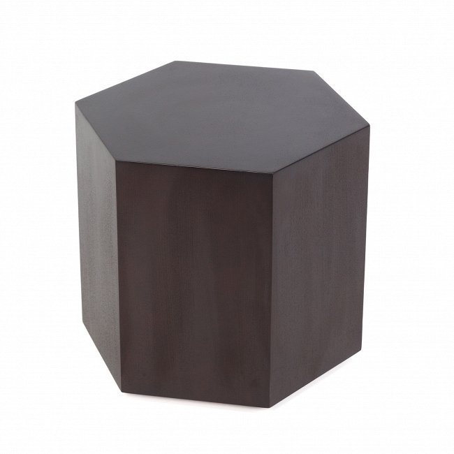 Приставной стол Marley шестиугольный темно-коричневого цвета - лучшие Журнальные столики в INMYROOM