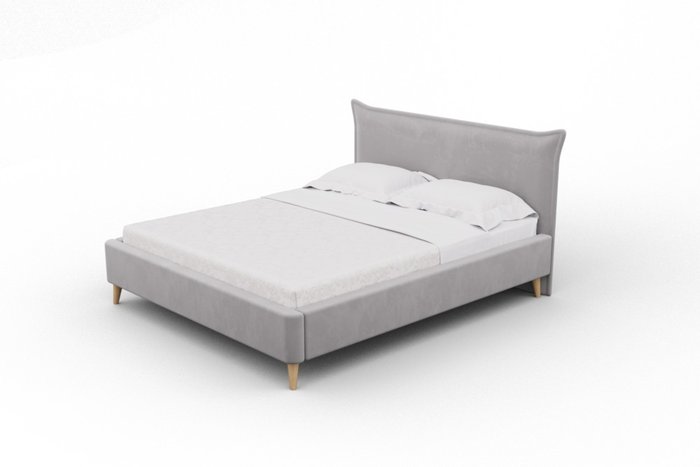 Кровать Олимпия 150x200 на деревянных ножках серого цвета