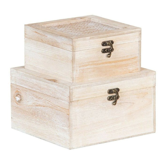 Декоративная коробка Листья ротанг 20 x 20 x 12 cm DMF (2 штук)