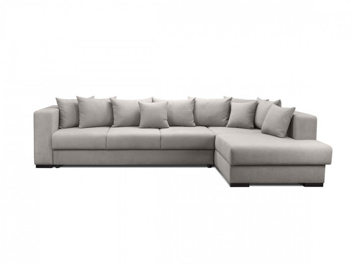 Угловой диван-кровать Плаза Макси серого цвета