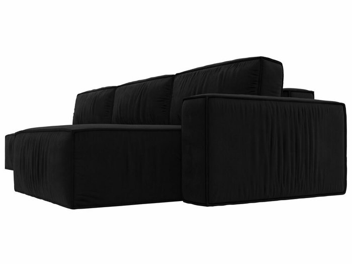 Угловой диван-кровать Прага модерн лонг черного цвета правый угол - лучшие Угловые диваны в INMYROOM