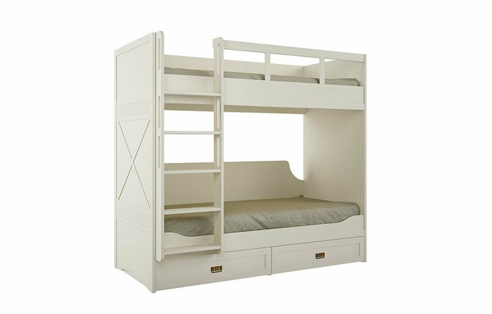 Кровать двухъярусная Кантри 90х200 правая цвета Валенсия - лучшие Двухъярусные кроватки в INMYROOM