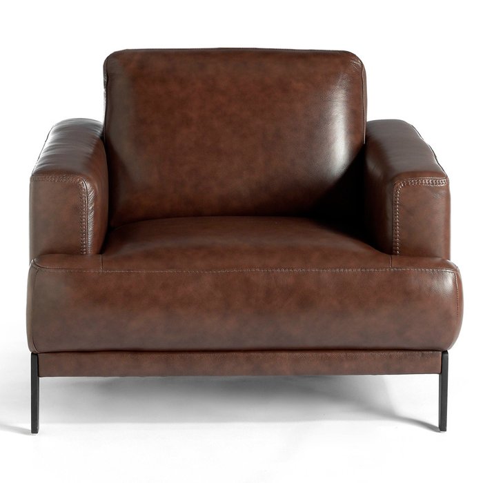 Кресло кожанное коричневого цвета - купить Интерьерные кресла по цене 244990.0