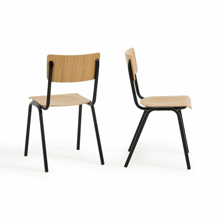 Комплект из двух штабелируемых стульев Hiba бежевого цвета - купить Обеденные стулья по цене 22220.0