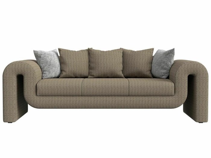 Прямой диван Волна бежево-коричневого цвета - купить Прямые диваны по цене 50999.0