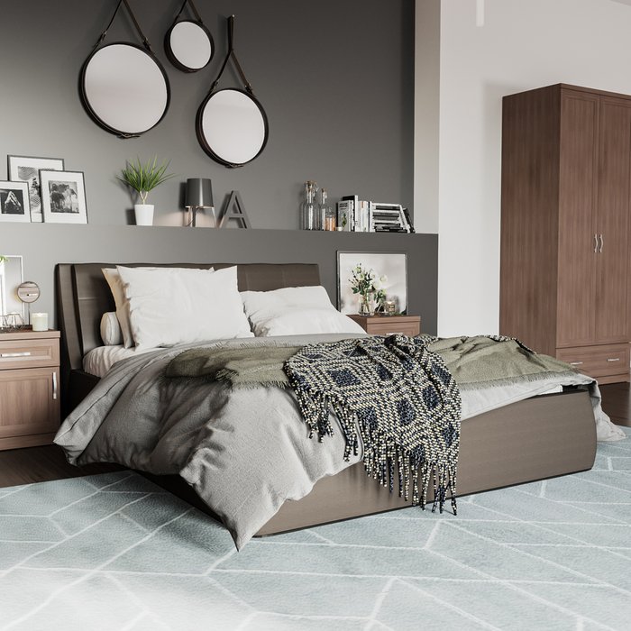 Кровать Гесиона 180х200 черного цвета с подъемным механизмом  - купить Кровати для спальни по цене 47200.0