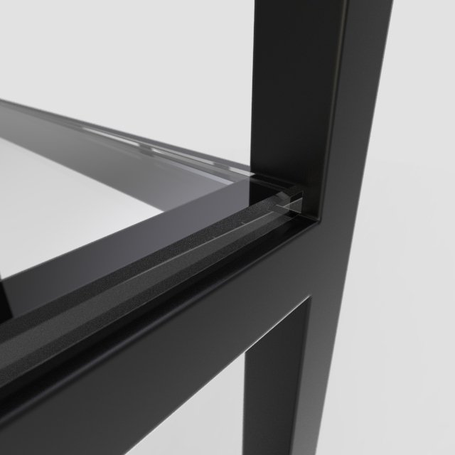 Стеллаж "Demid" черный с прозрачным стеклом (2200х1100х300) - лучшие Стеллажи в INMYROOM