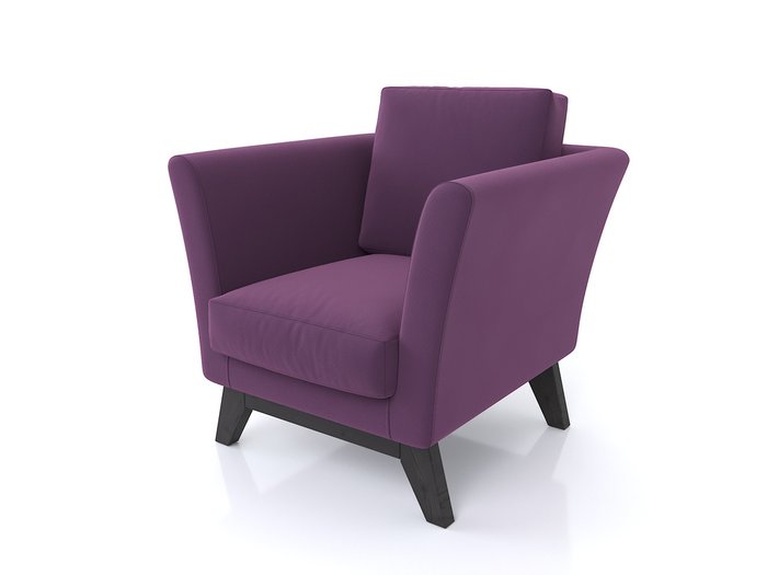 Кресло Дублин с ножками из массива сосны и обивкой из фиолетового велюра - лучшие Интерьерные кресла в INMYROOM