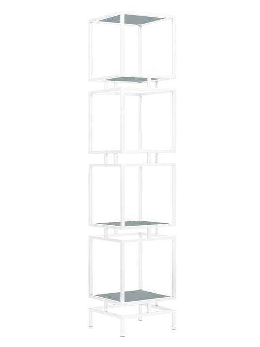 Стеллаж Cubic-4 бело-серого цвета