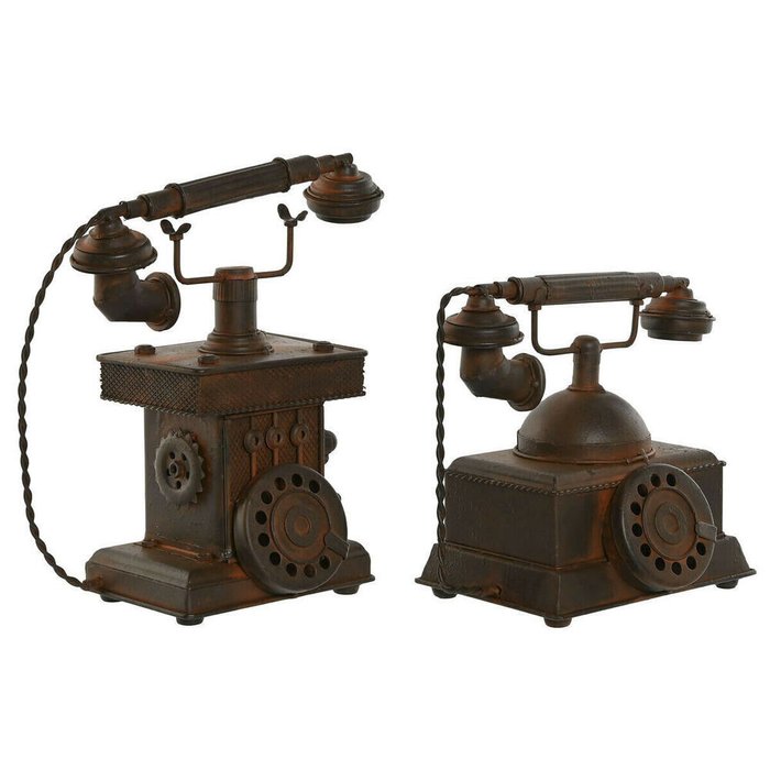 Декоративная фигура Бронзовый Vintage Tелефон 21 x 12 x 18 cm (2 штук)