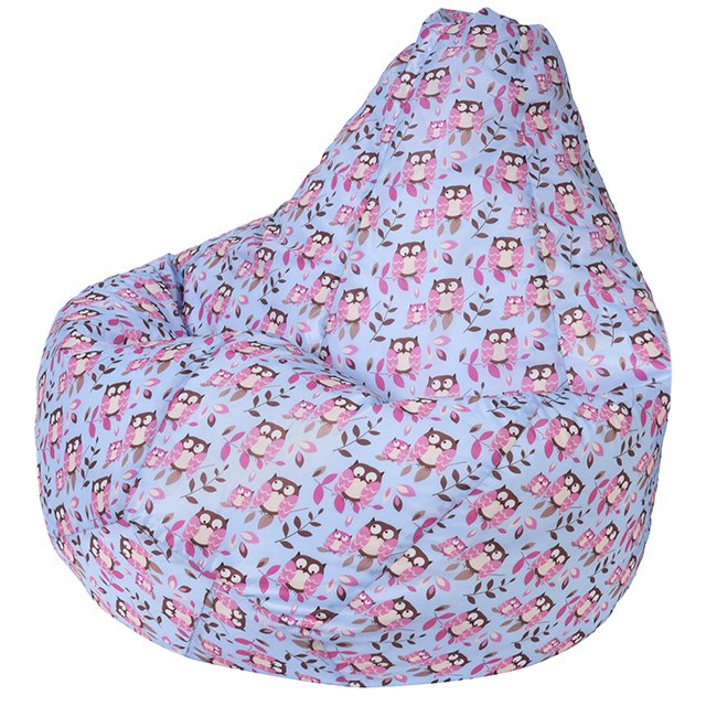 Кресло-мешок Груша L Совы в обивке из ткани оксфорд