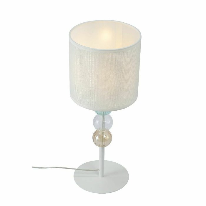 Настольная лампа V2996-0/1L (ткань, цвет белый) - купить Настольные лампы по цене 4826.0