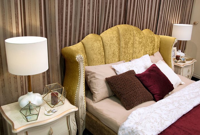 Кровать Трио 180х200 бежевого цвета - купить Кровати для спальни по цене 131230.0