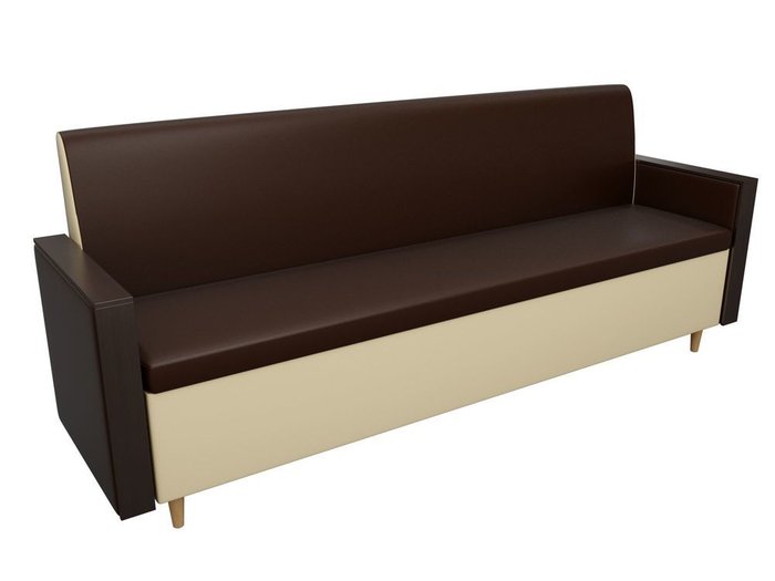 Кухонный прямой диван Модерн бежево-коричневого цвета (экокожа) - лучшие Прямые диваны в INMYROOM