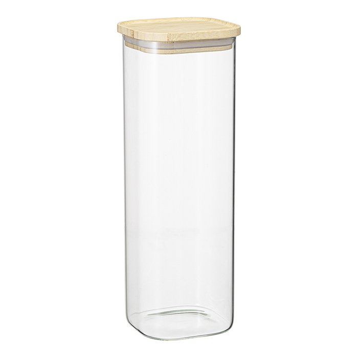 Банка для хранения квадратная Glass Bamboo 2,2 л