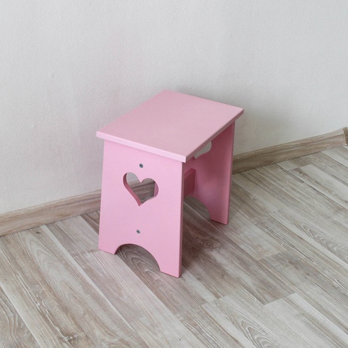 Детский табурет розовый с сердечком - купить Детские стулья по цене 1290.0