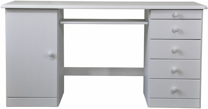 Письменный стол из массива сосны Вадим белого цвета - купить Письменные столы по цене 16400.0