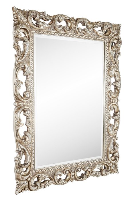Настенное Зеркало Oxford Silver в резной раме - купить Настенные зеркала по цене 38500.0