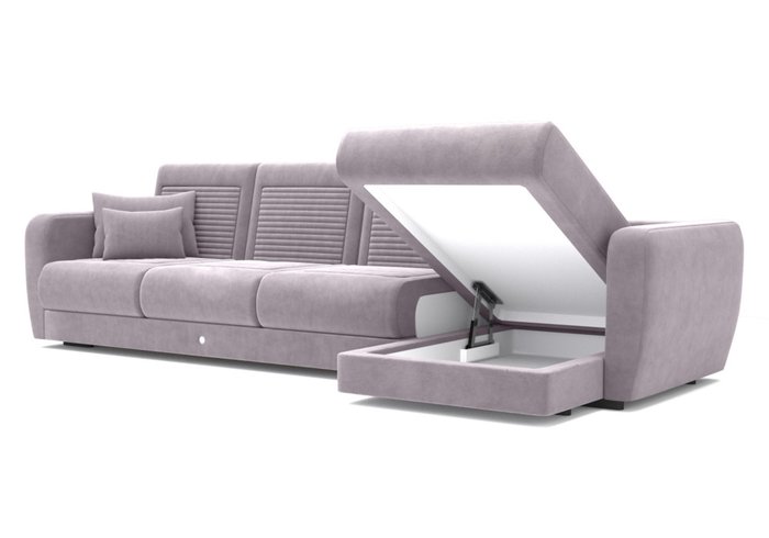 Угловой диван-кровать серо-лилового цвета - купить Угловые диваны по цене 290000.0
