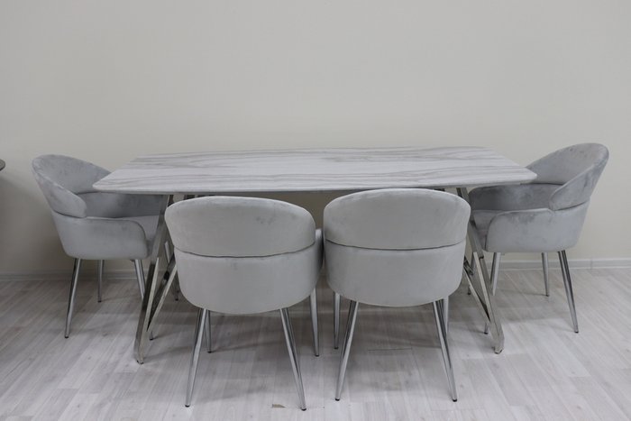 Стол обеденный Соар серо-белого цвета - лучшие Обеденные столы в INMYROOM