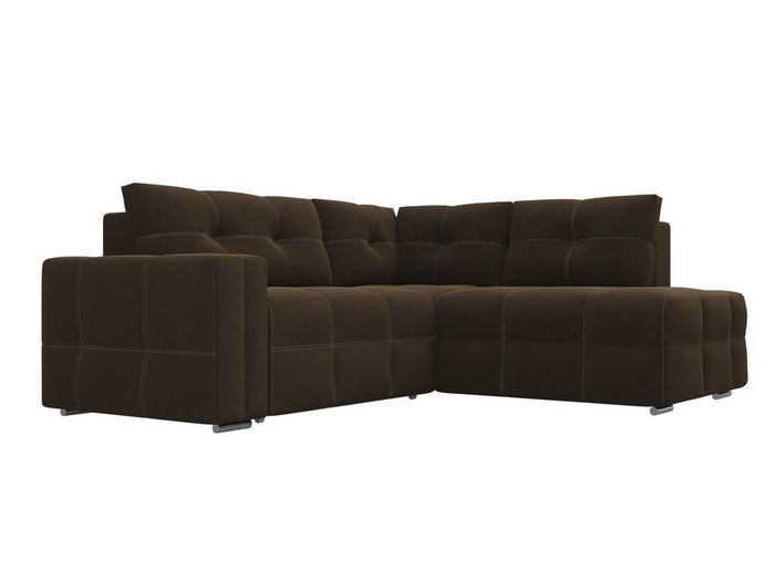 Угловой диван-кровать Леос коричневого цвета - лучшие Угловые диваны в INMYROOM