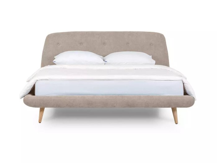 Кровать Loa 160х200 темно-бежевого цвета без подъемного механизма - купить Кровати для спальни по цене 59940.0