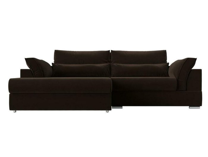 Угловой диван-кровать Пекин коричневого цвета угол левый - купить Угловые диваны по цене 83999.0
