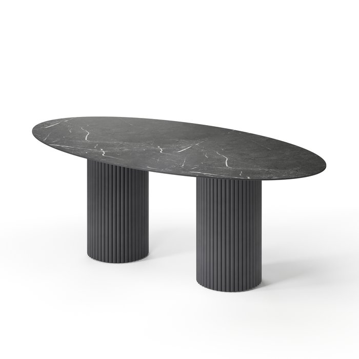 Овальный обеденный стол Хедус S черного цвета