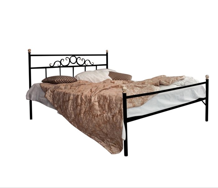 Кровать Сандра 160х200 черного цвета - купить Кровати для спальни по цене 27990.0