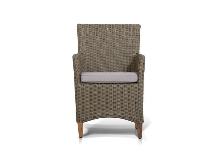 Кресло "Пестум"  светло-серое с серой подушкой - лучшие Садовые кресла в INMYROOM
